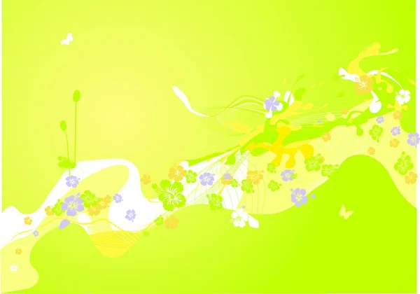 多彩的春天装饰 抽象弹簧花背景 — 图库矢量图片