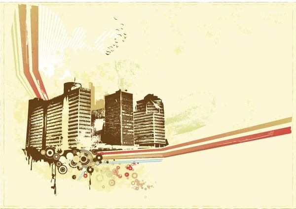 Big City Grunge Estilo Fondo Urbano Ilustración Vectorial — Archivo Imágenes Vectoriales