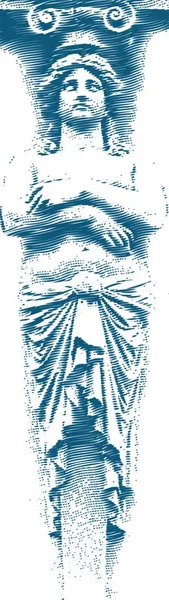 Posąg Kobiety Stylu Grunge Ilustracja Wektora — Wektor stockowy