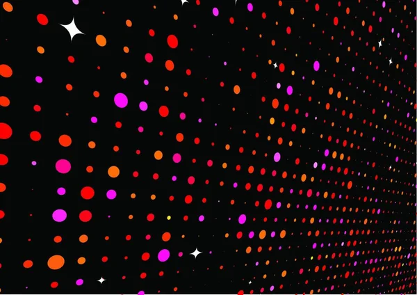 Vektor Illustration Von Disco Lichtern Punktemuster Auf Schwarzem Hintergrund — Stockvektor