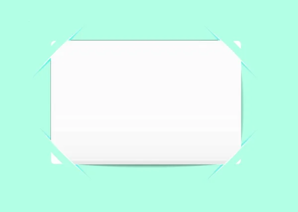 Tarjeta Visita Blanca Pegada Fondo Papel Azul — Vector de stock