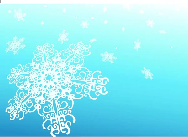 Design Surréaliste Flocons Neige Fond Abstrait Bleu Avec Flocons Neige — Image vectorielle