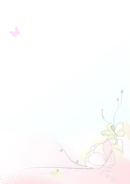 矢量图解 彩色水花和花卉元素的抽象背景 — 图库矢量图片