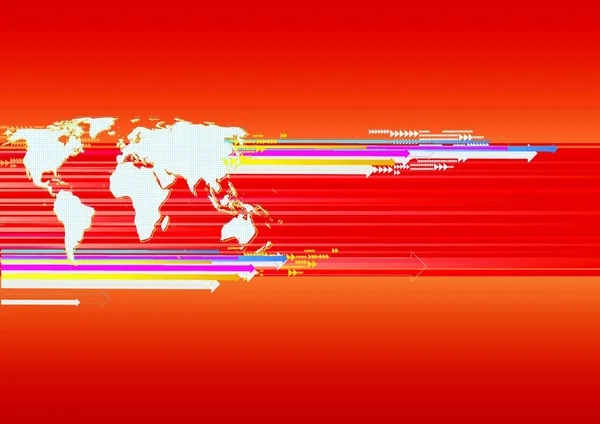 Illustrazione Vettoriale Del Contesto Aziendale Con Mappa Del Mondo — Vettoriale Stock