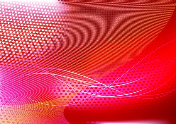 红色抽象 Techno 背景矢量图由点组成 和弯曲的线条 伟大的背景或在其它图像上分层 — 图库矢量图片
