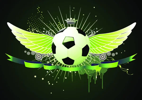 矢量插画的风格足球足球飞过的标志 — 图库矢量图片