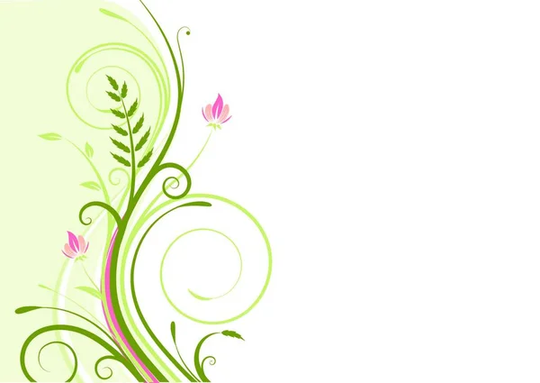 Ilustração Vetorial Fundo Floral Verde Funky — Vetor de Stock