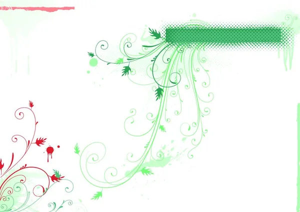 Vektorillustration Des Grünen Grunge Floralen Dekorativen Rahmens — Stockvektor