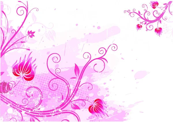 Vektor Illustration Rosa Grunge Floral Bakgrund — Stock vektor