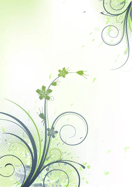 Ilustración Vectorial Del Fondo Floral Grunge — Vector de stock