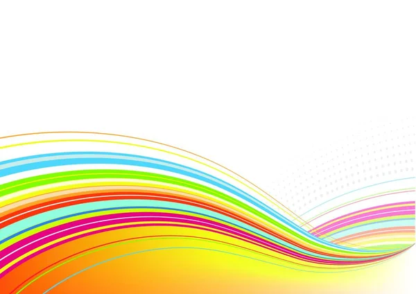 Vector Illustration Abstract Background Made Colorful Rainbow Curved Lines — Stock Vector