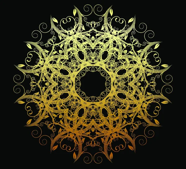 Ilustrație Vectorială Elementului Floral Ornamental Abstract Auriu — Vector de stoc