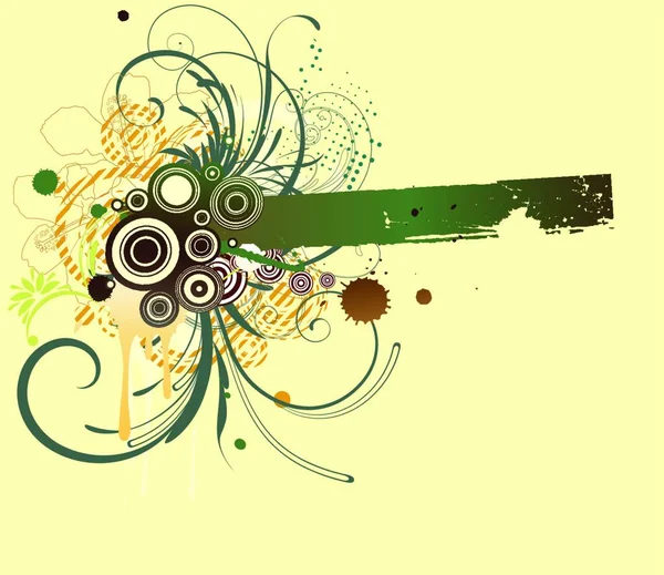 Ilustración Vectorial Del Marco Grunge Floral — Vector de stock
