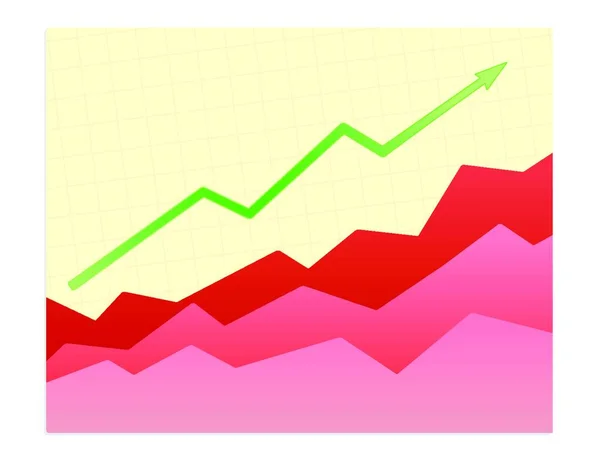 Vektorová Ilustrace Lesklý Graf Trendu Úspěšnosti — Stockový vektor