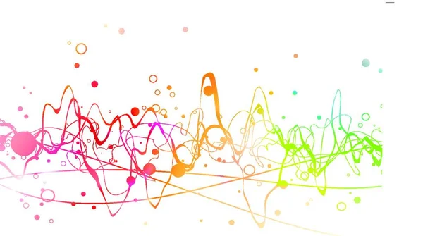 Fond Lignes Abstraites Composition Lignes Courbes Points Dégradés Colorés Idéal — Image vectorielle