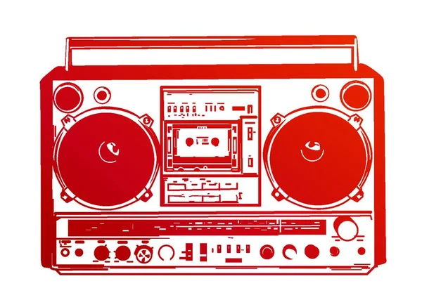 Vektor Illustration Der Vintage Boombox — Stockvektor