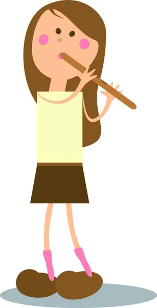 Vector Girl Musicant — Stock Vector