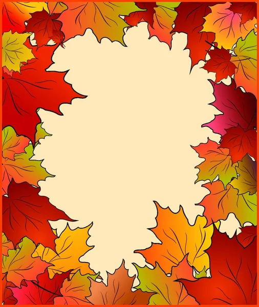Herbst Süße Karte Mit Ahorn Vektor — Stockvektor