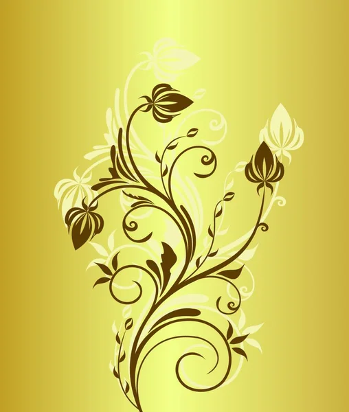 Illustration Gold Floral Vintage Background Design Invitation Vector — Stock Vector