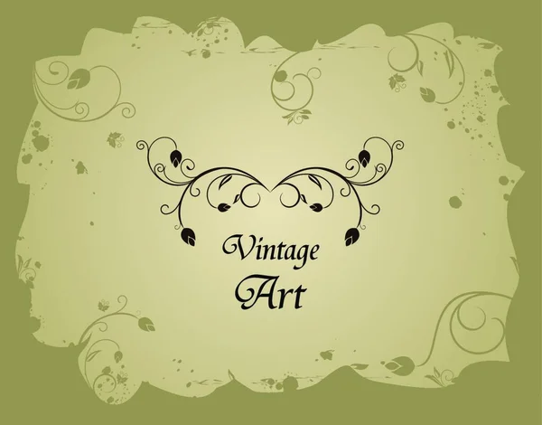 Illustratie Van Retro Grunge Bloemframe Vector — Stockvector