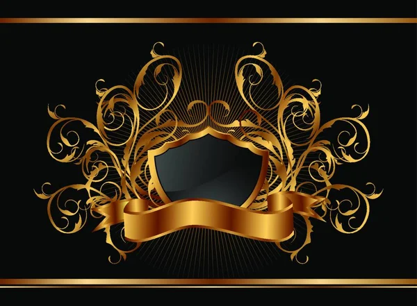 Ilustração Moldura Ornamentada Dourada Para Design Vetor —  Vetores de Stock