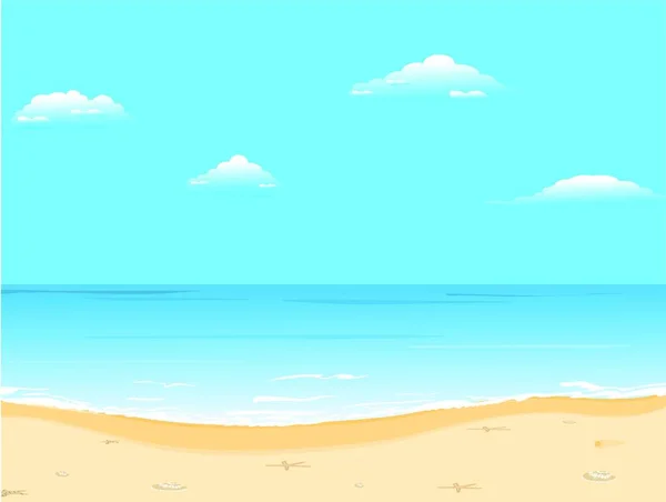 美丽的夏季矢量背景和海滩 — 图库矢量图片