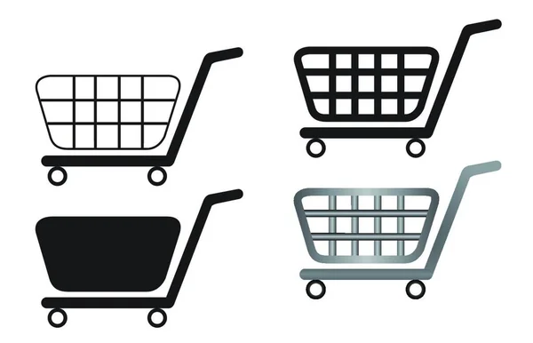 Vector Illustration Shopping Carts Isolated White Background — Stock Vector