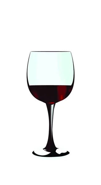 Verre Vin Rouge Isolé Sur Fond Blanc Vecteur — Image vectorielle