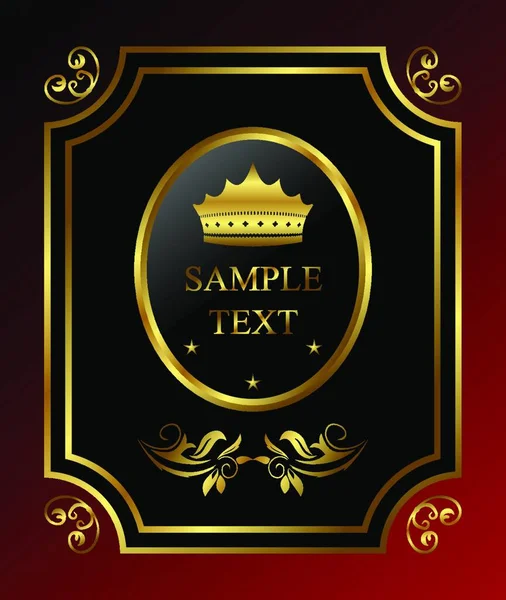 Illustration Golden Royal Label Isolated Corners Vector — Stock Vector