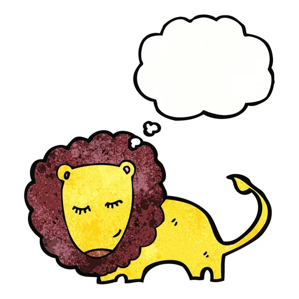 Lion Thought Bubble Cartoon — Stock Vector