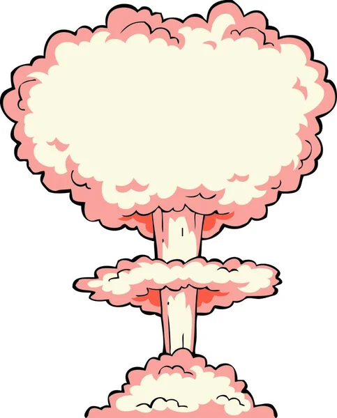 Nukleare Explosion Auf Weißem Hintergrund — Stockvektor