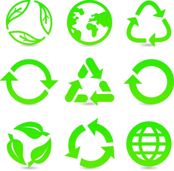 Vector Collection Recycle Signs Symbols — Stock Vector