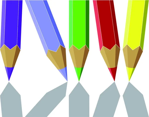 Set Penne Vector Pen Colori — Vettoriale Stock