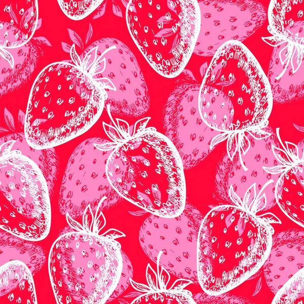 Nahtloses Muster Mit Erdbeere — Stockvektor