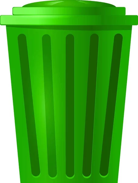 Grüne Tonne Für Müll Auf Weißem Hintergrund — Stockvektor