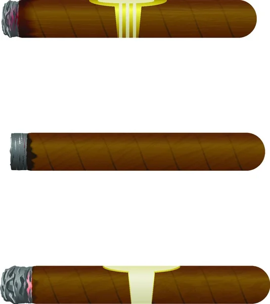 Кубинські Сигари Відокремлений Білому Тлі Ес10 — стоковий вектор