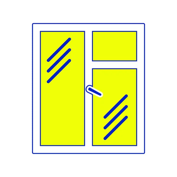 Icon Closed Window Frame Thin Line Design Vector Illustration — Stock Vector
