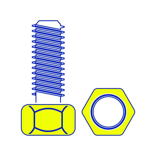 볼트와 너트의 우상이지 디자인 일러스트 — 스톡 벡터