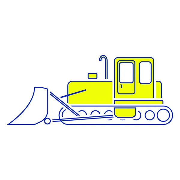 Ikoon Van Bouwbulldozer Dunne Lijn Ontwerp Vectorillustratie — Stockvector