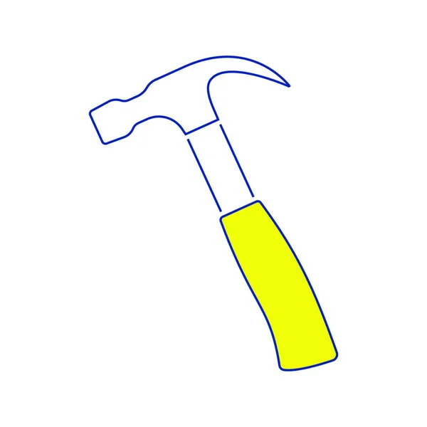 Ikone Des Hammers Dünnschichtgestaltung Vektorillustration — Stockvektor