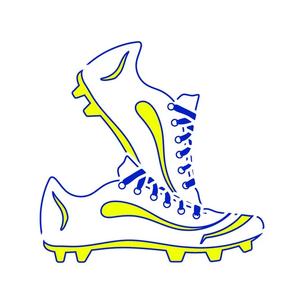 足球靴的图标 细线设计 矢量说明 — 图库矢量图片