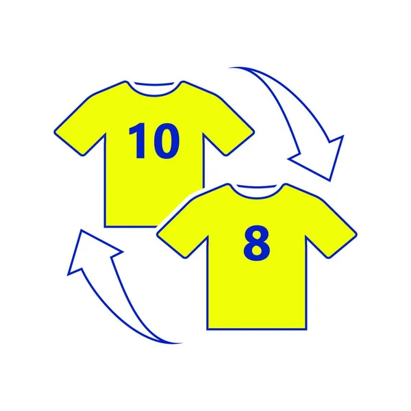 Icône Remplacement Football Conception Ligne Mince Illustration Vectorielle — Image vectorielle
