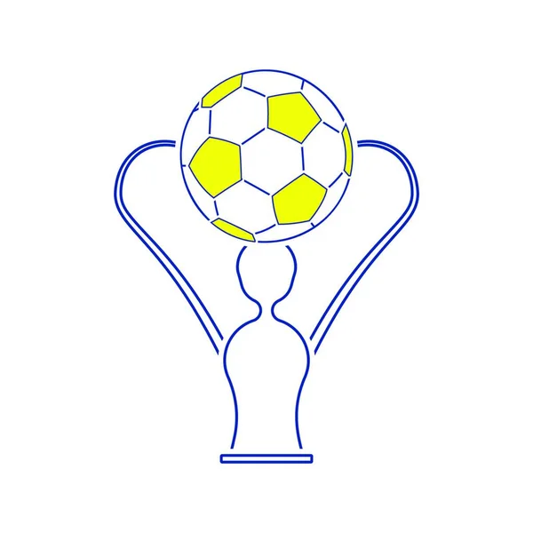 Icono Copa Fútbol Diseño Línea Delgada Ilustración Vectorial — Vector de stock