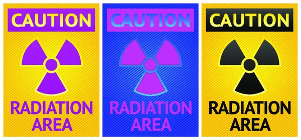 Stikers Cuidado Com Sinal Labels Radiation Símbolo Perigo — Vetor de Stock