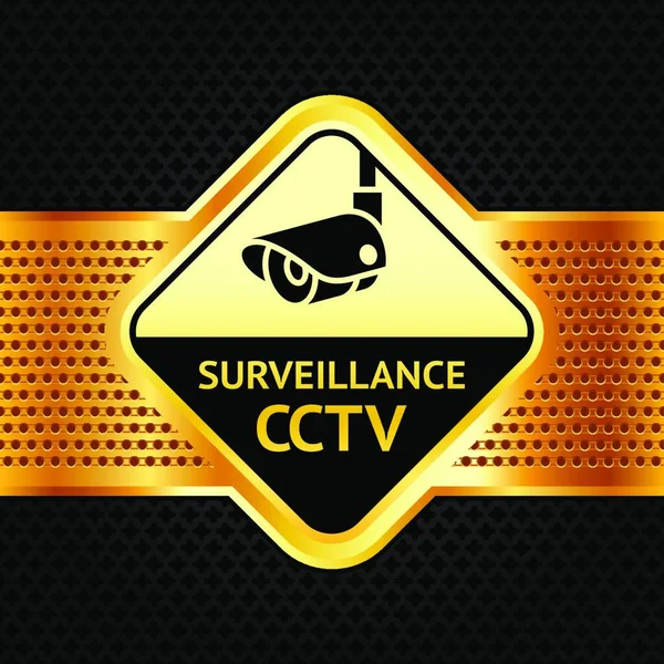 Symbole Cctv Sur Fond Métallique Perforé — Image vectorielle