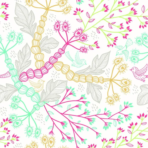 Vector Floral Seamless Pattern — Stock Vector