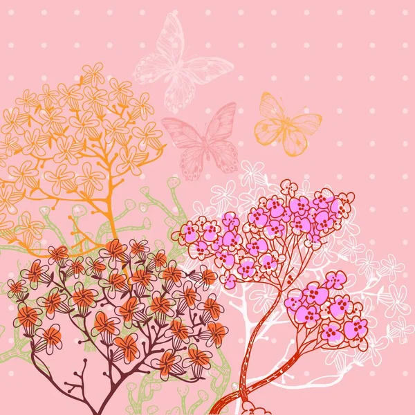 Vektorová Ilustrace Kvetoucích Rostlin Květin — Stockový vektor