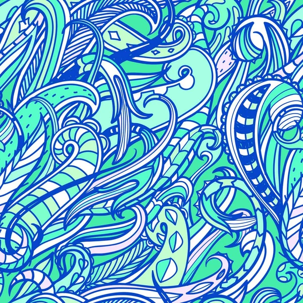 Векторный Бесшовный Рисунок Абстрактными Волнами Кудряшками — стоковый вектор
