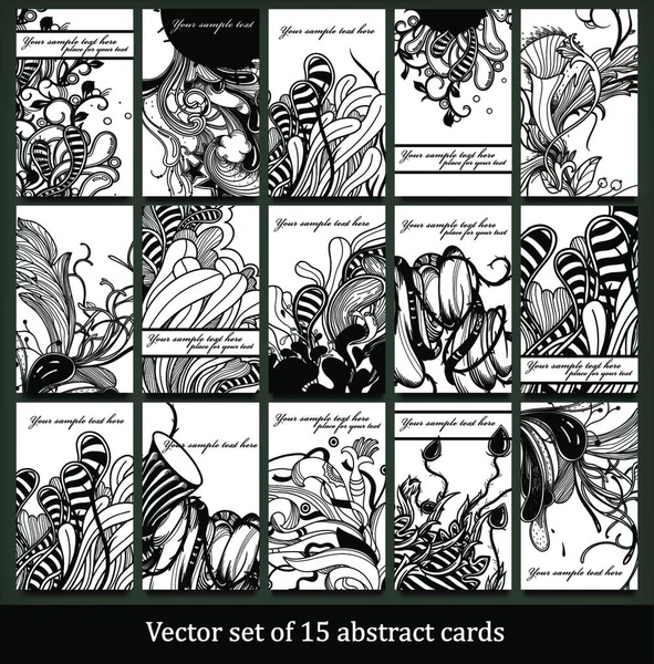 Vektorová Sbírka Abstraktních Květinových Karet — Stockový vektor
