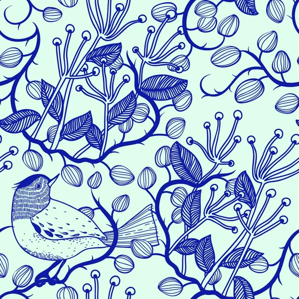 Motif Floral Vectoriel Sans Couture — Image vectorielle